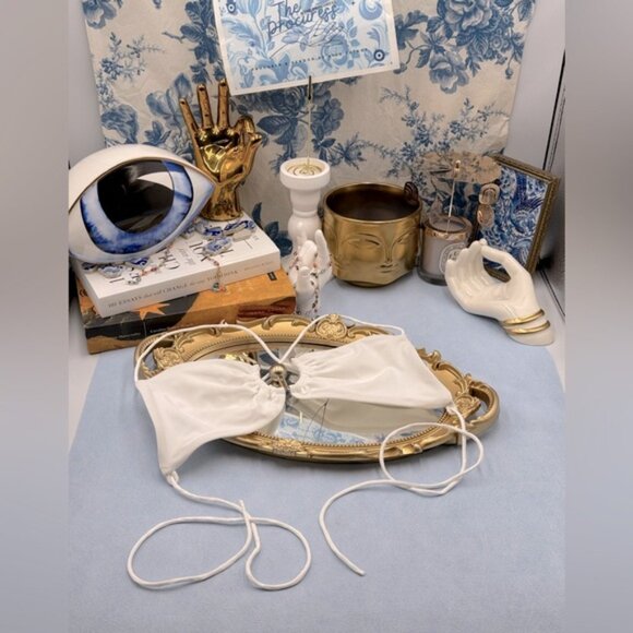 🆕 CHRISTOPHER ESBER 🧿 NWOT Orbit Embellished Ruched Bikini Top, White, Sz US 4 - Picture 2 of 16